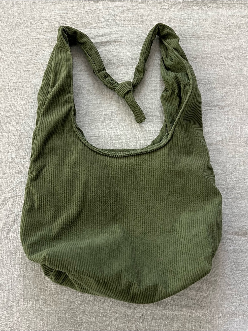 PIQUE LIFE Furoshiki Forest Green Tote Bag Corduroy Knot Tie Handle